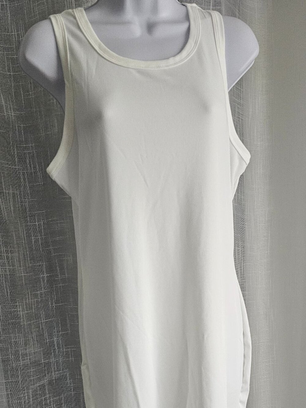 Women's Curvy Solid Tank Bodycon Dress White Size 1XL NEW